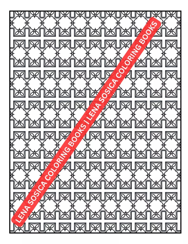 Repetitive Patterns Adult Geometric Coloring Book: Relaxation Through Repetitive Geometric Coloring Mockup Preview