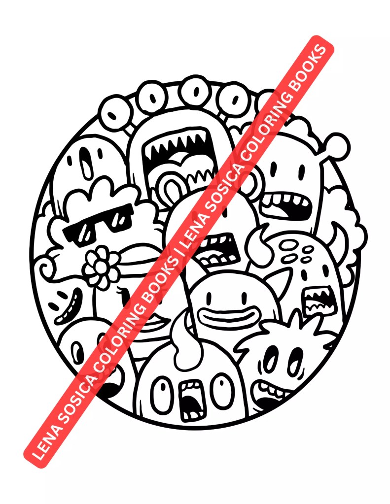 Doodle Coloring Book: Get Ready to Giggle: Colorful Adventures with Hilarious Doodle Characters Preview