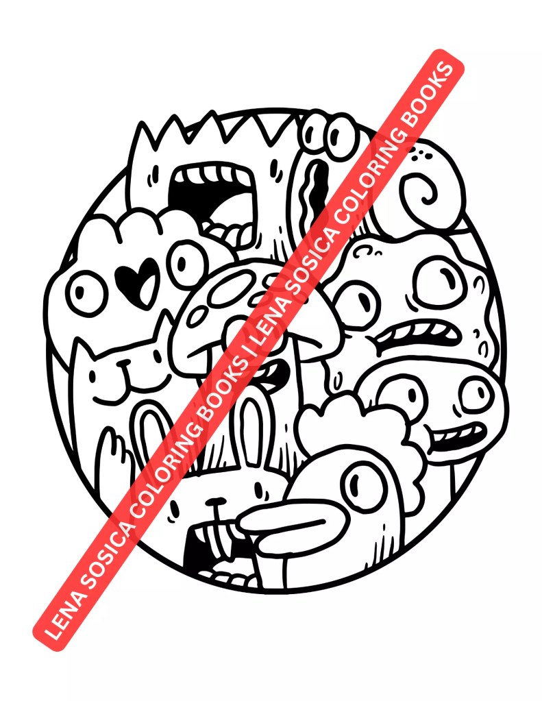 Doodle Coloring Book: Get Ready to Giggle: Colorful Adventures with Hilarious Doodle Characters Preview