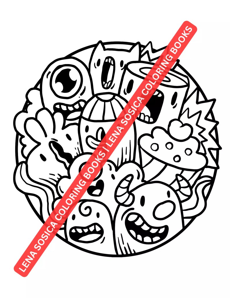 Doodle Coloring Book: Get Ready to Giggle: Colorful Adventures with Hilarious Doodle Characters Preview