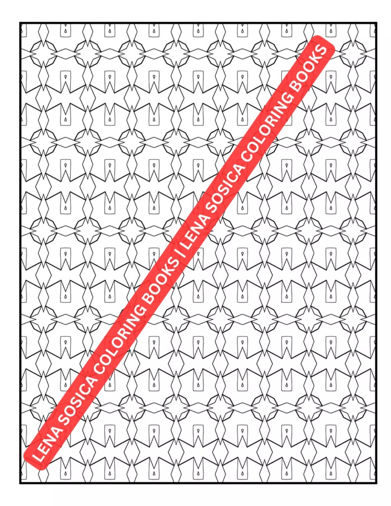 Repetitive Patterns Adult Geometric Coloring Book: Relaxation Through Repetitive Geometric Coloring Mockup Preview