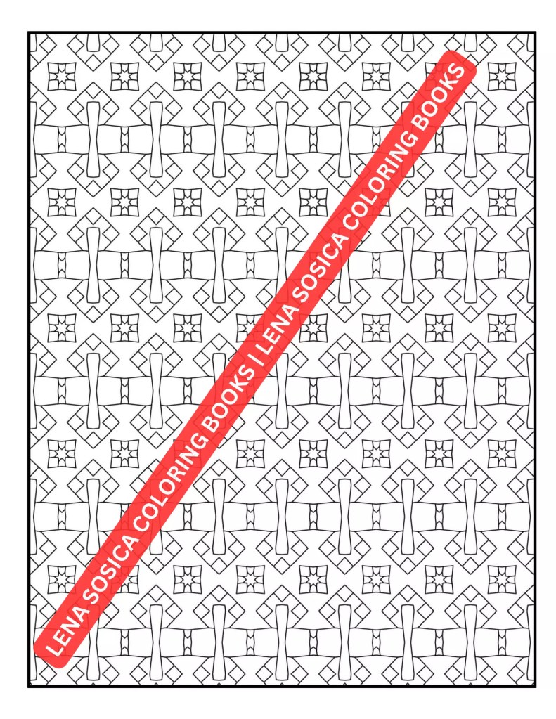 Repetitive Patterns Adult Geometric Coloring Book: Relaxation Through Repetitive Geometric Coloring Mockup Preview