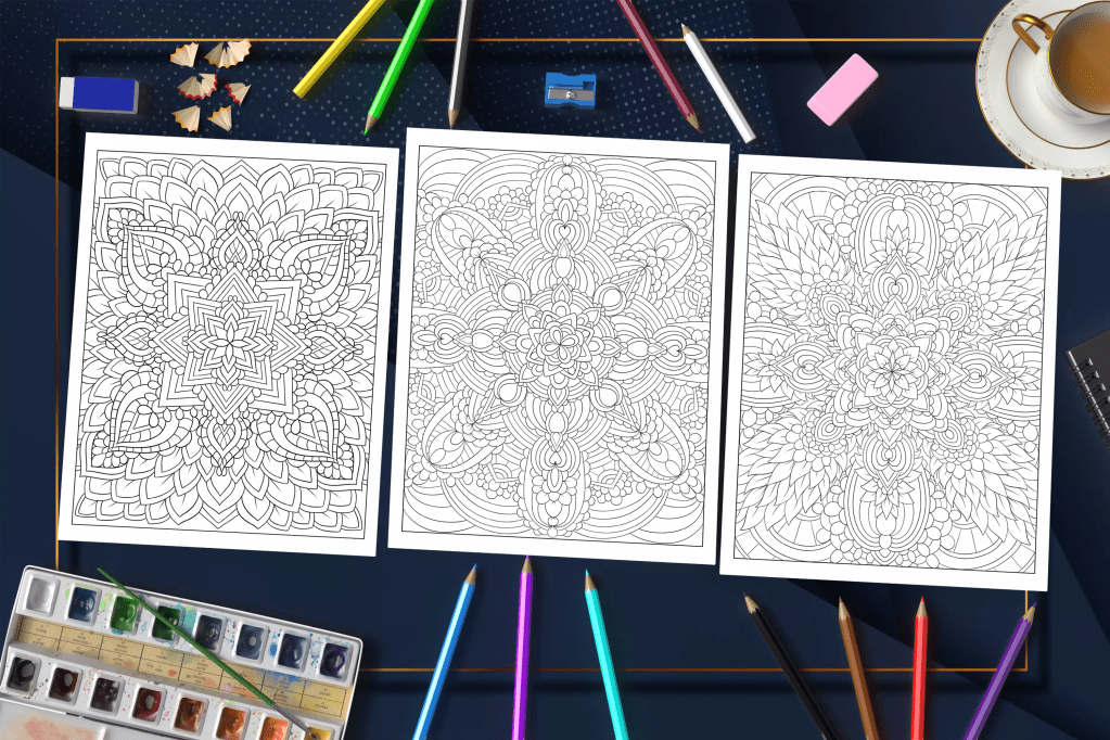 Mandala Patterns Coloring Book: Perfect for Stress Relief and Relaxation, Unleash Calmness with Symmetry and Intricate Mandala Patterns Mockup