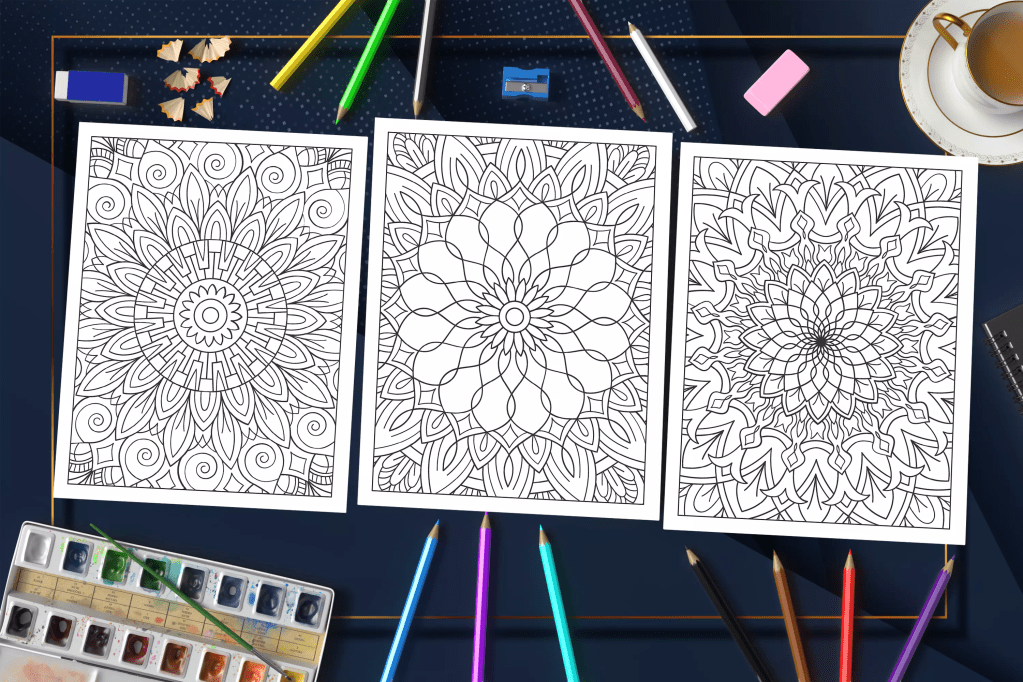 Lovely Mandala Coloring Book: 40 Captivating Mandalas for Stress Relief and Creative Joy Mockup