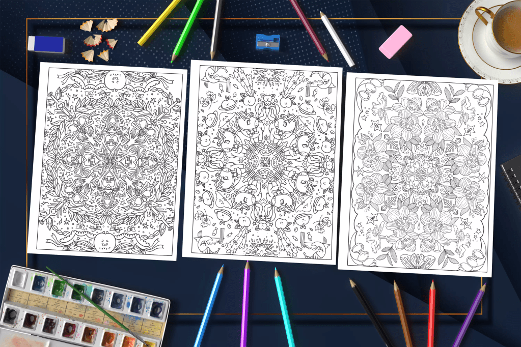 Stress Relief Doodle Mandalas Coloring Book: Find Relief from the Hustle and Bustle Through Engaging Mandalas and Creative Expression Mockup