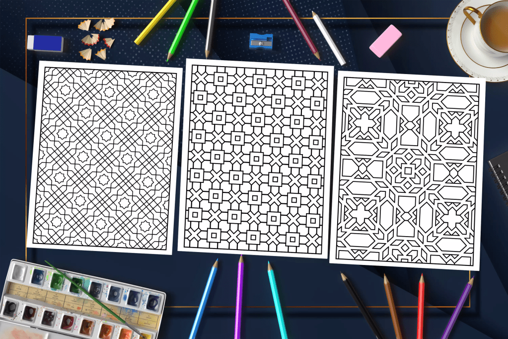 Fun & Easy Patterns Coloring Book: 20 Charming Patterns for Stress Relief and Relaxation Mockup