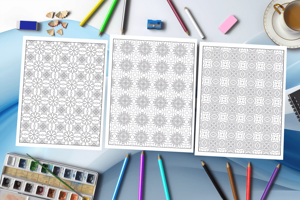 Amazing Patterns Coloring Book: Discover Tranquility - Adult Coloring Book for Mindfulness and Relaxation Mockup