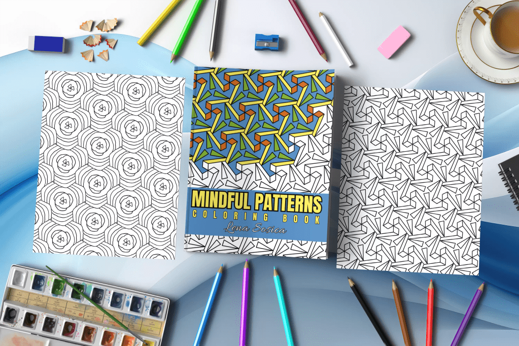 Mindful Patterns Coloring Book: Embark on a Serene Journey of Symmetrical Patterns for Stress Relief, Relaxation, and Inner Harmony Mockup