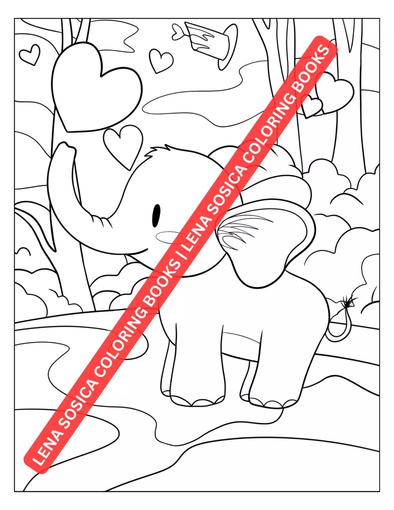 Love-Themed Animals for Valentine's Bliss: Valentine's Day Coloring Book Mockup Preview